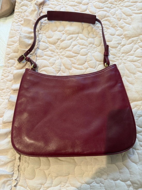 Coach Handbags - Coach Burgundy Leather Shoulder Bag with Gold-Tone Hardware